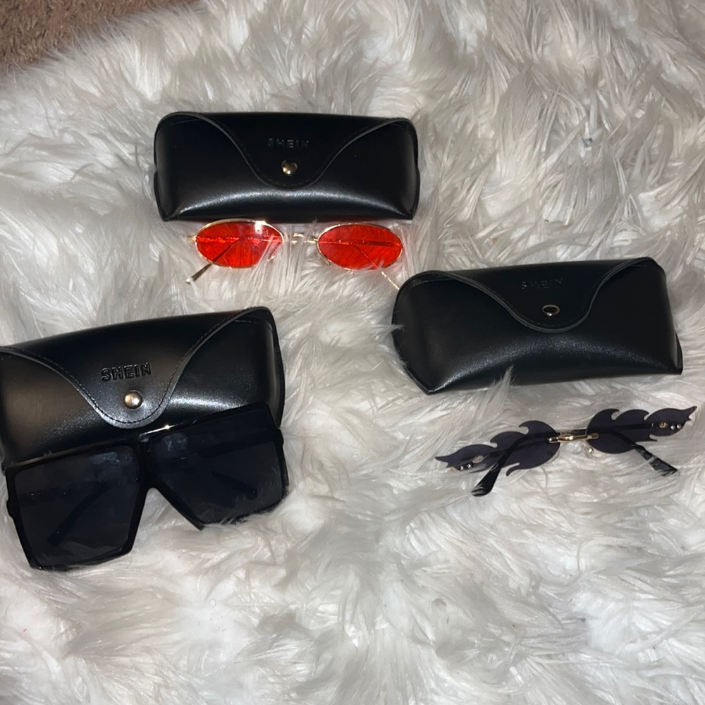 Flame Design Glasses . Flat Top Shield Glasses. Metal Oval Frame Glasses